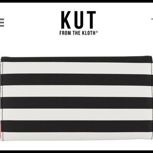 NEW Kut The Kloth Slim Black White Striped Wallet 3/$20